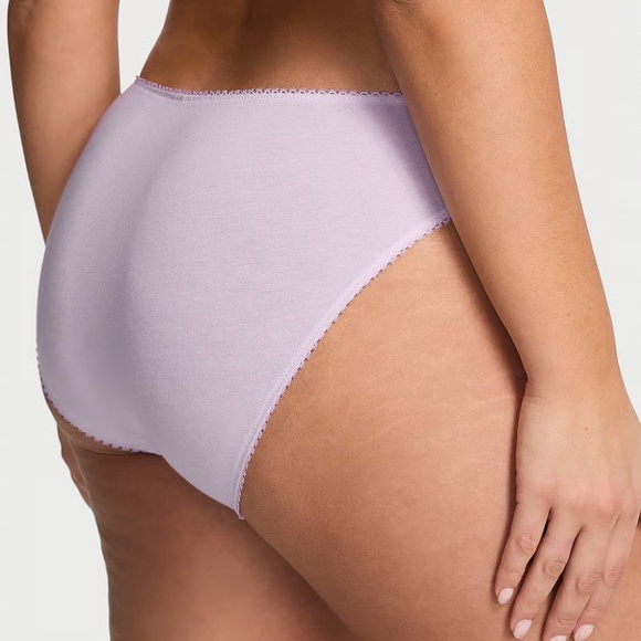Victoria's Secret Stretch Cotton Eyelet Bikini Panty Delicate Violet M NEW - Picture 3 of 5